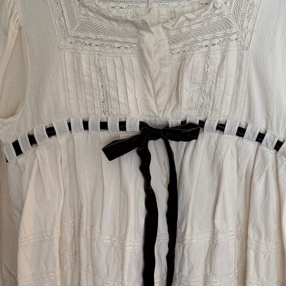 Free People Cream Dress with Black Accents - Picture 2 of 6